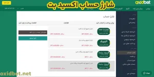 شارژ حساب اکسید بت